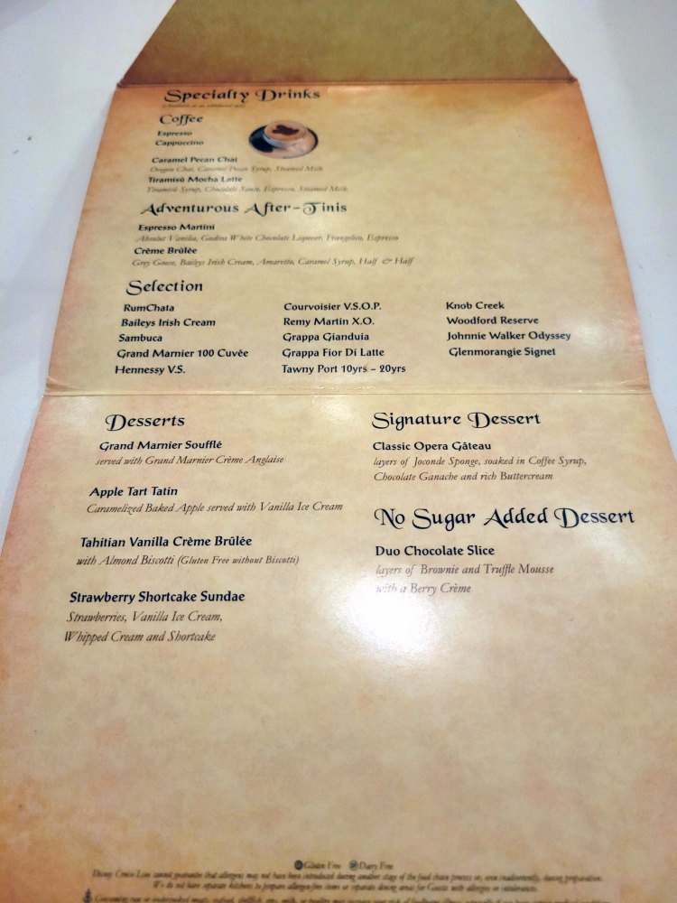 Royal Court Dessert Menu