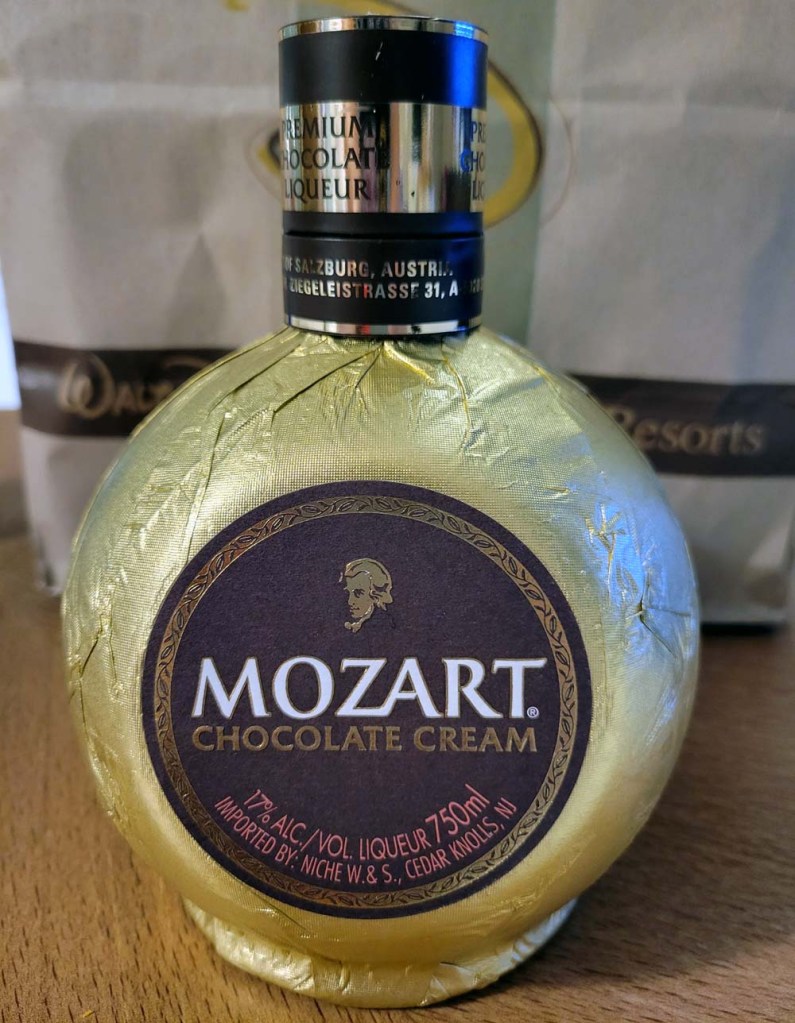 bottle of Mozart Chocolate Cream Liqueur EPCOT