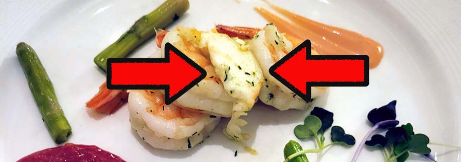 Royal Court shrimp and lobster zoom in