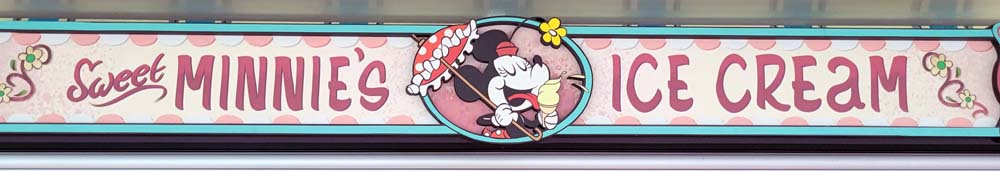Minnie's Ice Cream sign - long