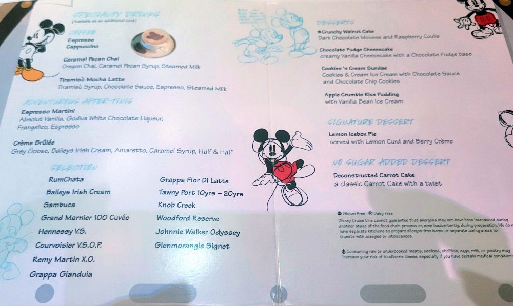 Animator's Palate dessert menu