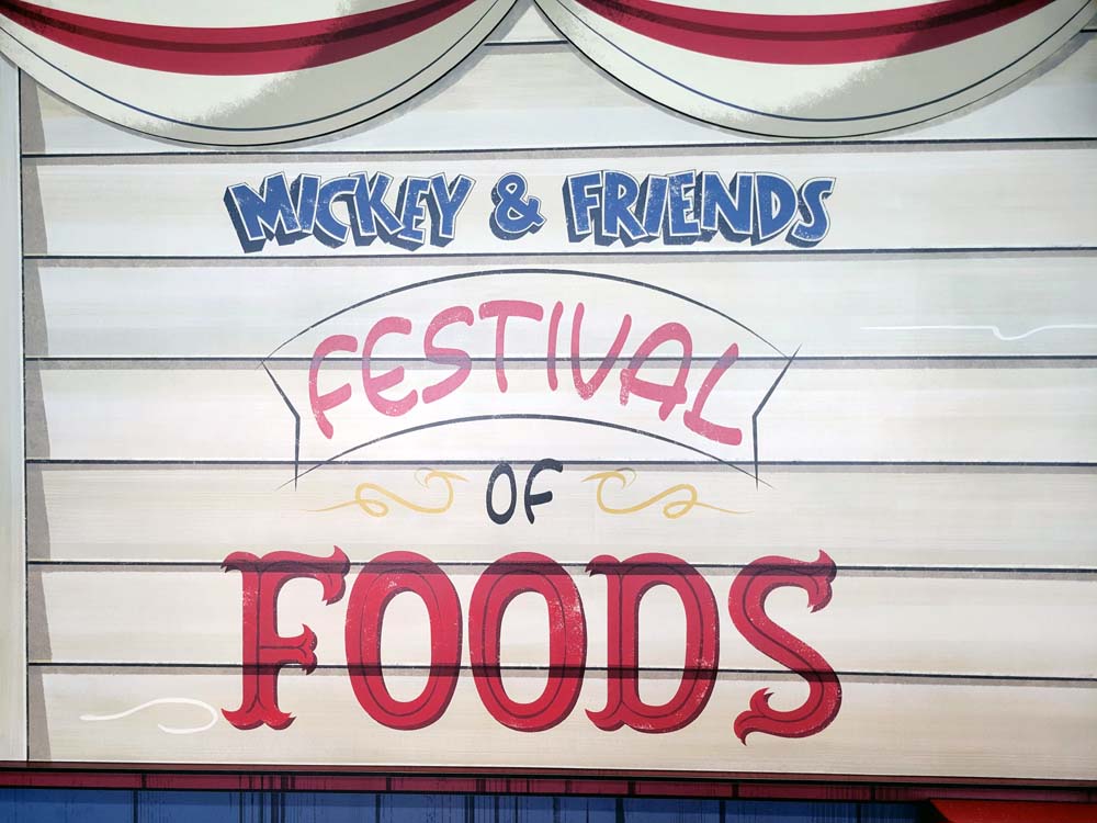 Mickey and Friends Festival of Foods plain sign