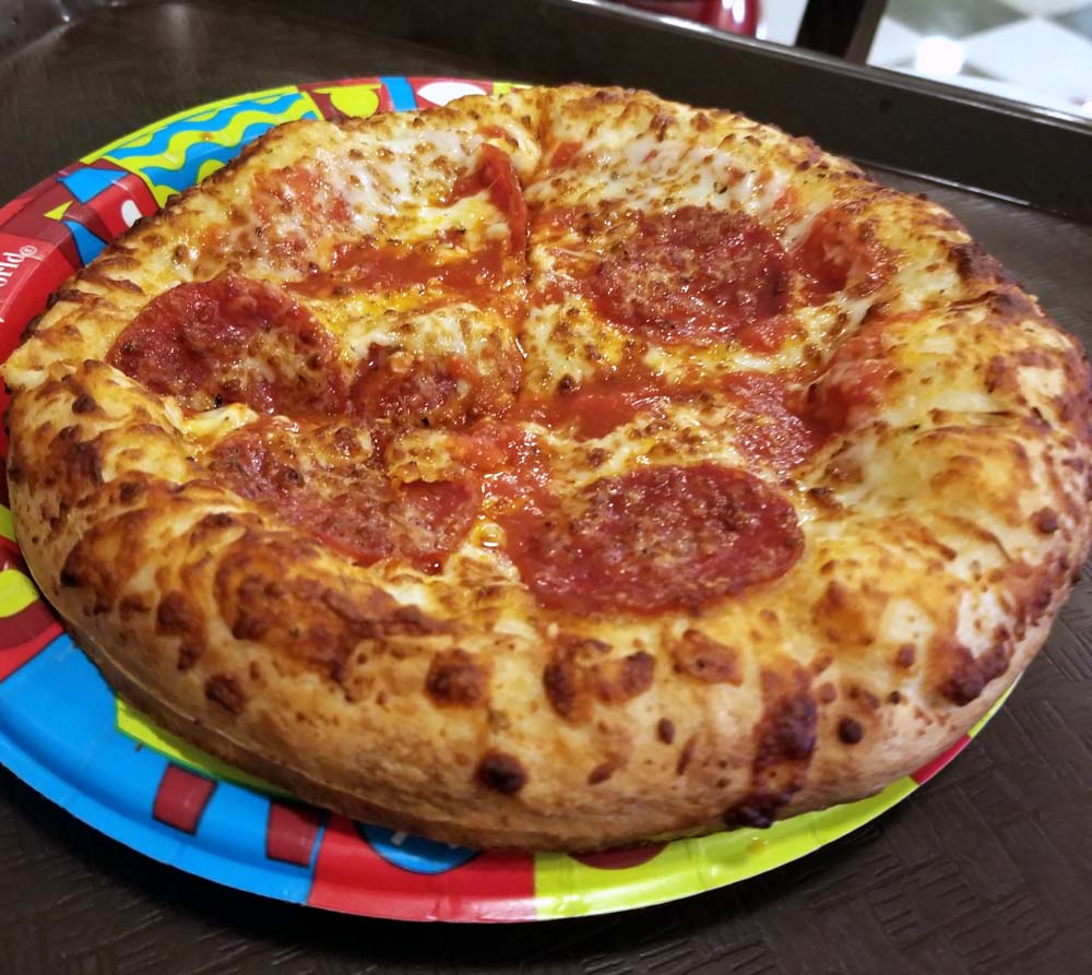 PizzeRizzo standard cafeteria style pepperoni pizza, single serving