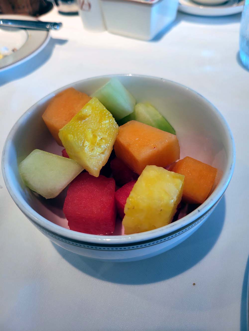 1923 Dismebarkation breakfast fruit bowl