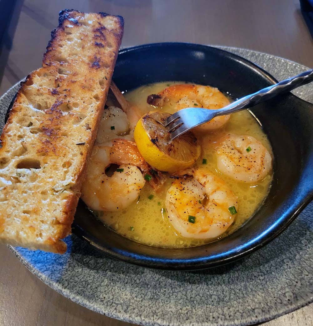 Ale and Compass Roasted Garlic Shrimp