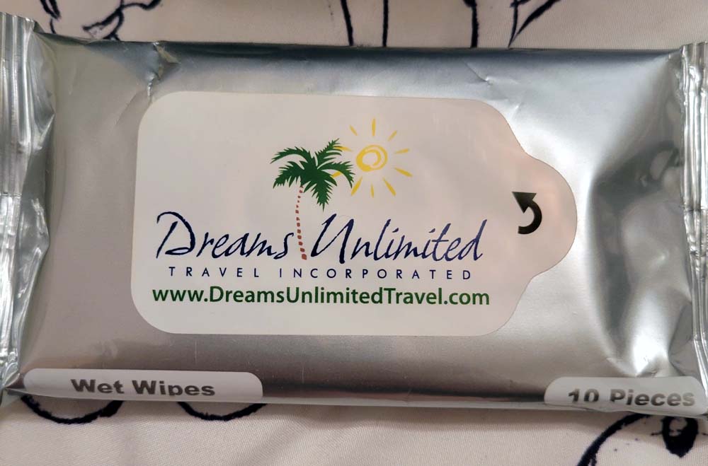 Dreams Unlimited Travel Agency - gift bag - wet wipes